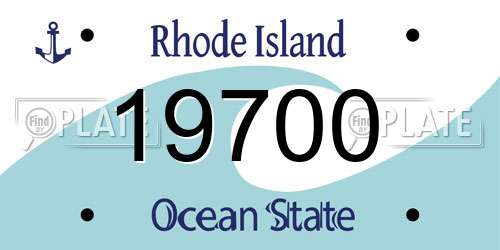 19700 Rhode Island License Plate