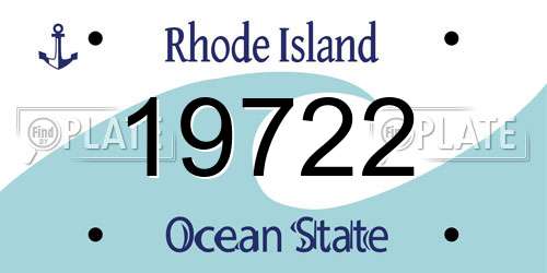19722 Rhode Island License Plate
