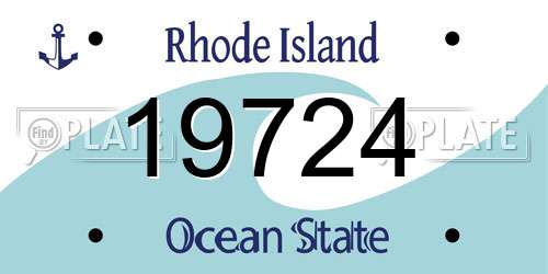 19724 Rhode Island License Plate