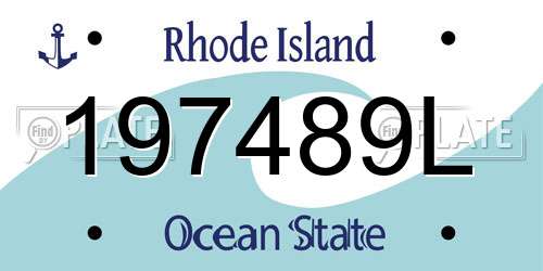 197489L Rhode Island License Plate