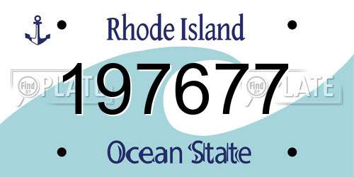 197677 Rhode Island License Plate