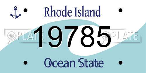 19785 Rhode Island License Plate