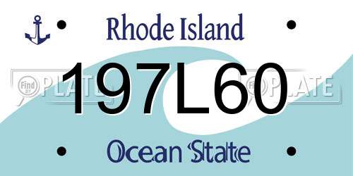 197L60 Rhode Island License Plate