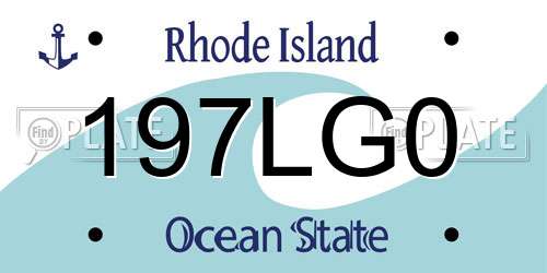 197LG0 Rhode Island License Plate