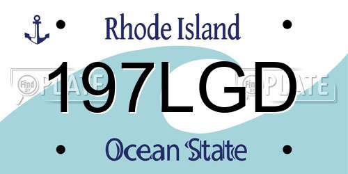 197LGD Rhode Island License Plate