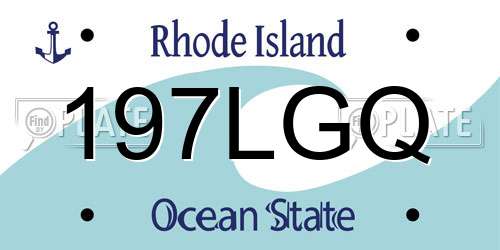 197LGQ Rhode Island License Plate