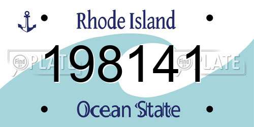 198141 Rhode Island License Plate