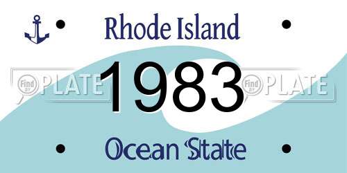 1983 Rhode Island License Plate