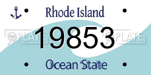 19853 Rhode Island License Plate