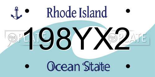 198YX2 Rhode Island License Plate