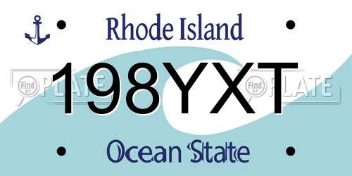 198YXT Rhode Island License Plate