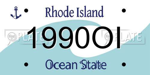 1990OI Rhode Island License Plate