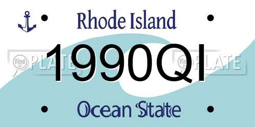 1990QI Rhode Island License Plate
