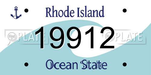 19912 Rhode Island License Plate