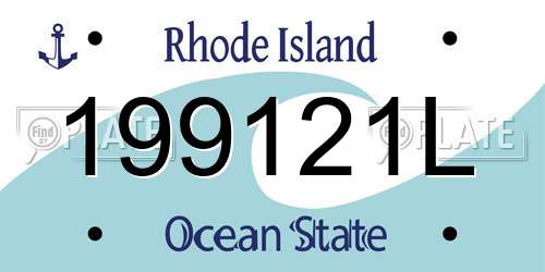 199121L Rhode Island License Plate
