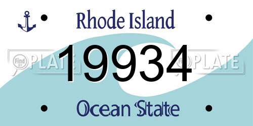 19934 Rhode Island License Plate
