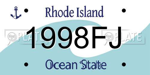 1998FJ Rhode Island License Plate