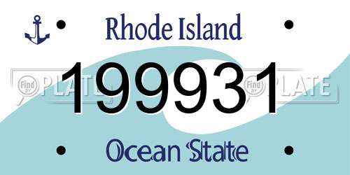 199931 Rhode Island License Plate