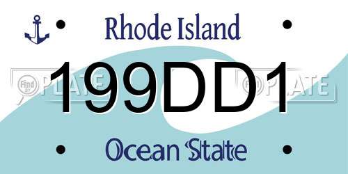 199DD1 Rhode Island License Plate