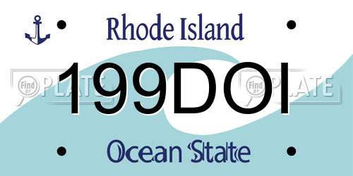 199DOI Rhode Island License Plate