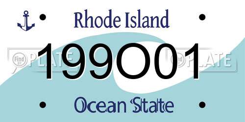199O01 Rhode Island License Plate