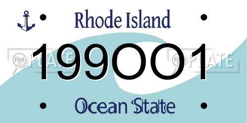 199OO1 Rhode Island License Plate