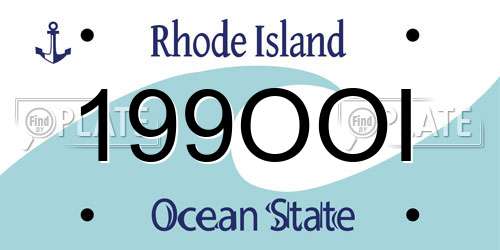 199OOI Rhode Island License Plate