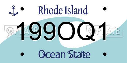 199OQ1 Rhode Island License Plate