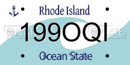 199OQI Rhode Island License Plate
