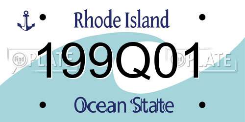 199Q01 Rhode Island License Plate