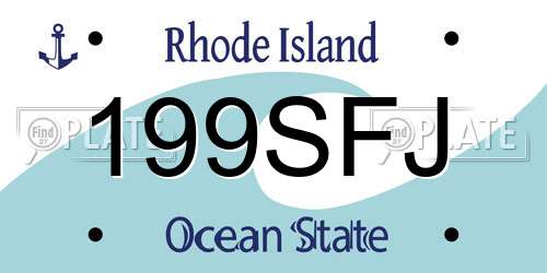 199SFJ Rhode Island License Plate