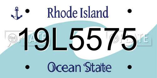 19L5575 Rhode Island License Plate