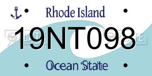 19NT098 Rhode Island License Plate