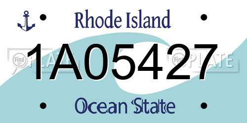 1A05427 Rhode Island License Plate