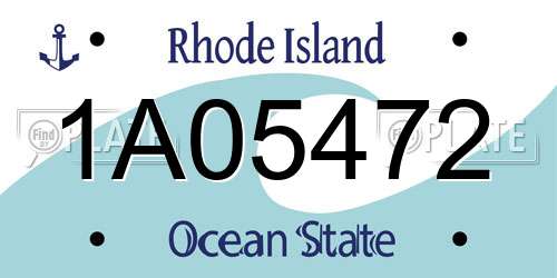 1A05472 Rhode Island License Plate