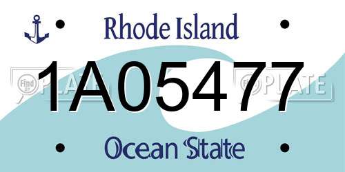 1A05477 Rhode Island License Plate