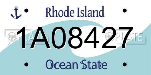 1A08427 Rhode Island License Plate