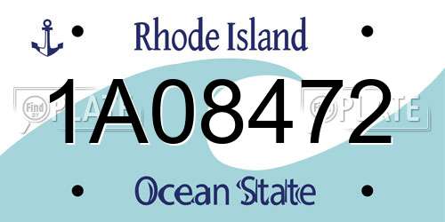 1A08472 Rhode Island License Plate