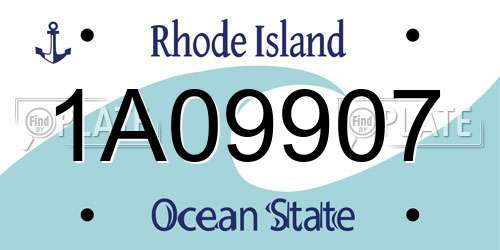 1A09907 Rhode Island License Plate