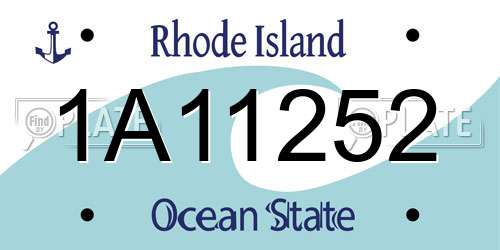 1A11252 Rhode Island License Plate