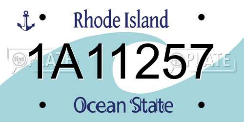 1A11257 Rhode Island License Plate