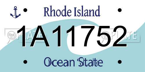 1A11752 Rhode Island License Plate