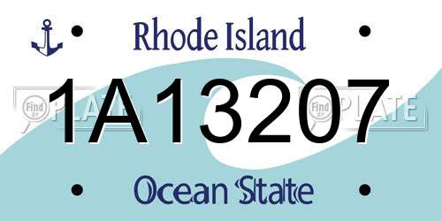 1A13207 Rhode Island License Plate