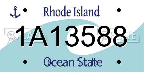 1A13588 Rhode Island License Plate