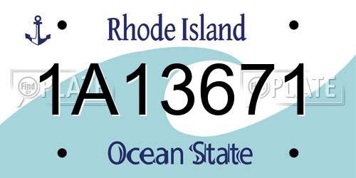 1A13671 Rhode Island License Plate