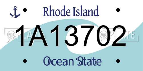 1A13702 Rhode Island License Plate