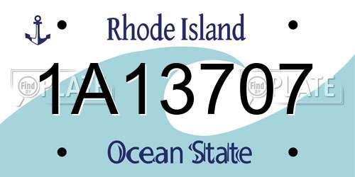 1A13707 Rhode Island License Plate