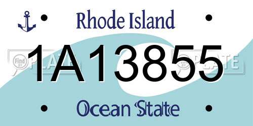 1A13855 Rhode Island License Plate