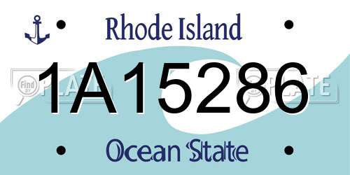 1A15286 Rhode Island License Plate