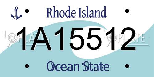 1A15512 Rhode Island License Plate